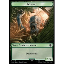 Magic löskort: Universes Beyond: Doctor Who: Mutant Token (G 3/3) // Soldier Token (W 1/1)