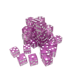 Transperant 12mm D6 Dice Box "The Brick" (36,Purple/White)