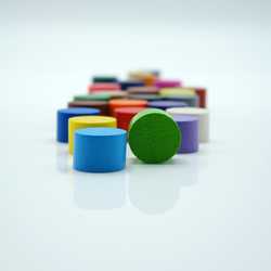 Game Pieces: Cylinders Low - White (Wood) (10)
