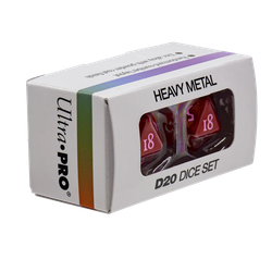 D20 Vivid Heavy Metal Dice Set (Red, 2 st)