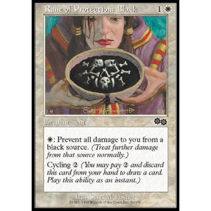 Magic löskort: Urza's Saga: Rune of Protection: Black