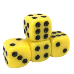 Vaettir Workshop: D6 Dice 16mm Opaque Yellow/black (12)