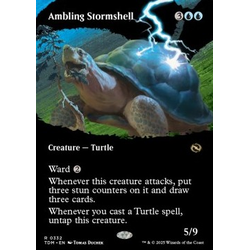 Magic löskort: Tarkir: Dragonstorm: Ambling Stormshell (alternative art)