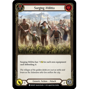 FaB Löskort: Monarch 1st Edition: Surging Militia (Red) (Rainbow Foil)