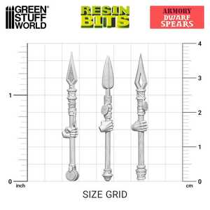 12x 3D printed set - Dwarf Spears