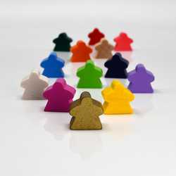 Game Pieces: Meeple-Women - Blue (Wood) (10)