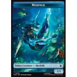 Magic löskort: Marvel Super Heroes: Merfolk Token (U 1/1) // Doombot Token (A 3/3)