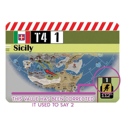 War Room: Sicily Territory Card (1st Ed. errata, single card)