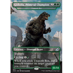 Magic löskort: Ikoria: Lair of Behemoths: Titanoth Rex (Godzilla, Primeval Champion) (Foil)