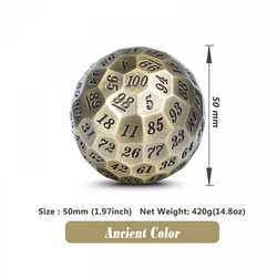 Metal D100 Dice - GoldBronze