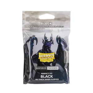 Card Sleeves Thick Perfect Fit Black (100) (Dragon Shield)