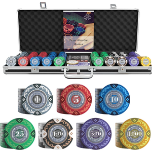Bullets Playing Cards Poker Set "Tony" 500 Clay Chips
