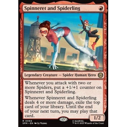 Magic löskort: Magic: the Gathering: Marvel's Spider-Man: Spinneret and Spiderling (Foil)