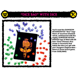 Dungeon Degenerates: Dice Bag & Dice (15)