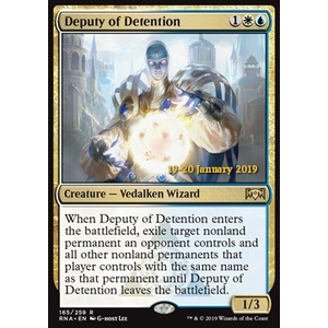 Magic löskort: Ravnica Allegiance: Deputy of Detention (Prerelease Foil)
