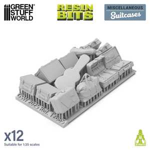 Green Stuff World: 3D Printed Resin Set - Suitcases (9) (1:35)