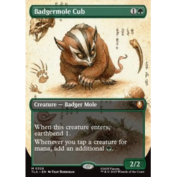 Magic löskort: Avatar: The Last Airbender: Badgermole Cub (alternative art) (Foil)