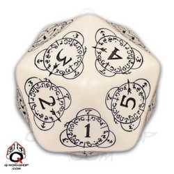 D20 Beige & black Card Game Level Counter