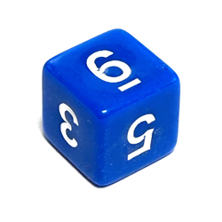 Opaque: Blue/White (d6) 16mm (1)
