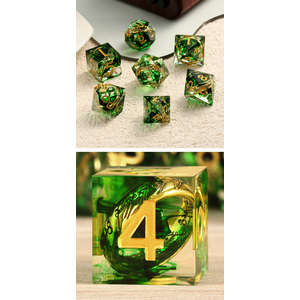 Sharp Edge Dice Set - Rings Green (7)