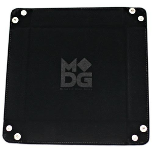 Velvet Folding Dice Tray 10x10 with Leather Backing - Black