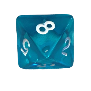 Transparent: Blue/White (D8)