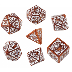 Steampunk Clockwork Dice Set (Caramel and White)