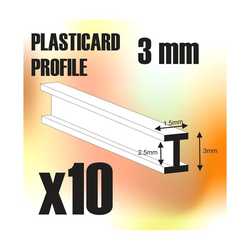 ABS Plasticard - Double-T Profile 3mm