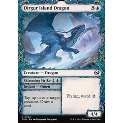 Magic löskort: Tarkir: Dragonstorm: Dirgur Island Dragon // Skimming Strike (alternative art)