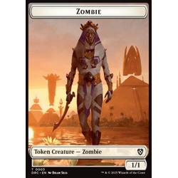 Magic löskort: Magic: Commander: Aetherdrift: Zombie Token (W 1/1) // Vizier of Many Faces Token