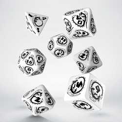 Dragons Opal White & black Dice Set (7)
