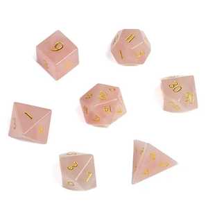 Stone Dice: Rose Quartz 7-die Set