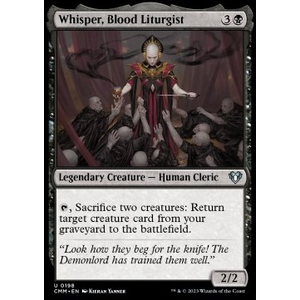 Magic löskort: Commander Masters: Whisper, Blood Liturgist