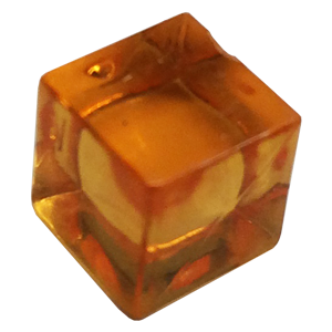 Spelpjäs: Ice Cube 8mm - Transparent, Orange (1st)