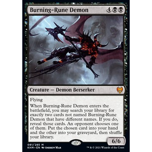 Magic löskort: Kaldheim: Burning-Rune Demon