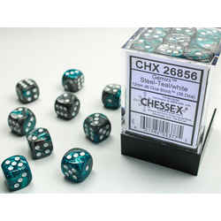 Gemini: Steel-Teal w/white (36-dice set)