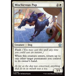 Magic löskort: Magic: The Gathering Foundations: Mischievous Pup (Foil)