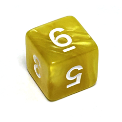 Pearl Dice: Yellow/White (d6) 16mm (1)