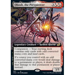 Magic löskort: Ikoria: Lair of Behemoths: Obosh, the Preypiercer (alternative art)
