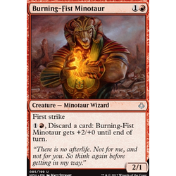 Magic löskort: Hour of Devastation: Burning-Fist Minotaur (Foil)