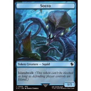 Magic löskort: Magic: The Gathering - FINAL FANTASY: Spirit Token (W 1/1) // Squid Token (U 1/1)