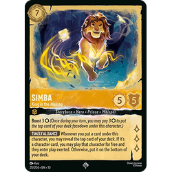 Lorcana Löskort: Whispers in the Well: Simba - King in the Making