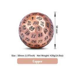 Metal D100 Dice - Copper
