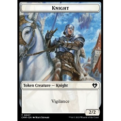 Magic löskort: Commander Masters: Knight Token (W 2/2 Vigilance) // Servo Token (A 1/1)