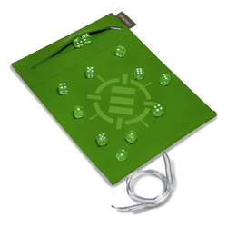 Enhance Gaming: Roll on a Scroll Dice Rolling Mat & 12xD6 Dice - Green