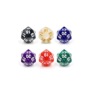 Dice Set Spindown D20, 22 mm - Pearl (6)