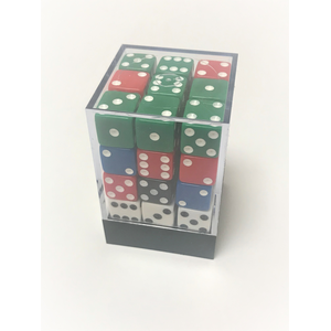 Opaque 12mm D6 Dice Box "The Brick" (36, Assorted)