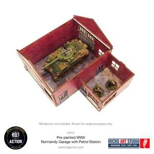 Pre-Painted WW2 Normandy Garage With Petrol Station