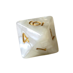 Pearl Dice: White/Gold (D8)