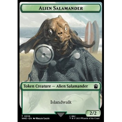 Magic löskort: Universes Beyond: Doctor Who: Alien Salamander Token (G 2/2) // Mutant Token (G 3/3)